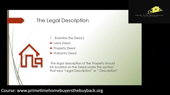 Deed Seminar _ the Deed Sale _ Getting the Legal discription of  property